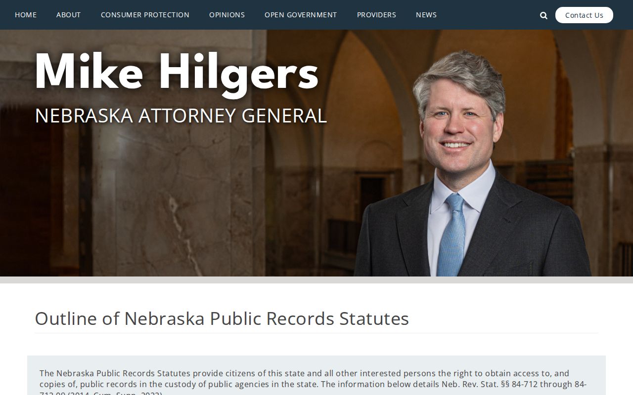 Nebraska public-records guidance for requesting nonexempt records