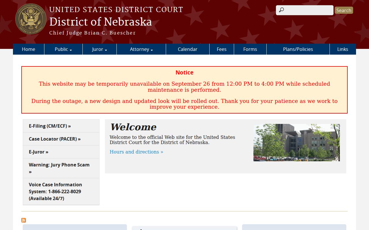 Official District of Nebraska federal court information